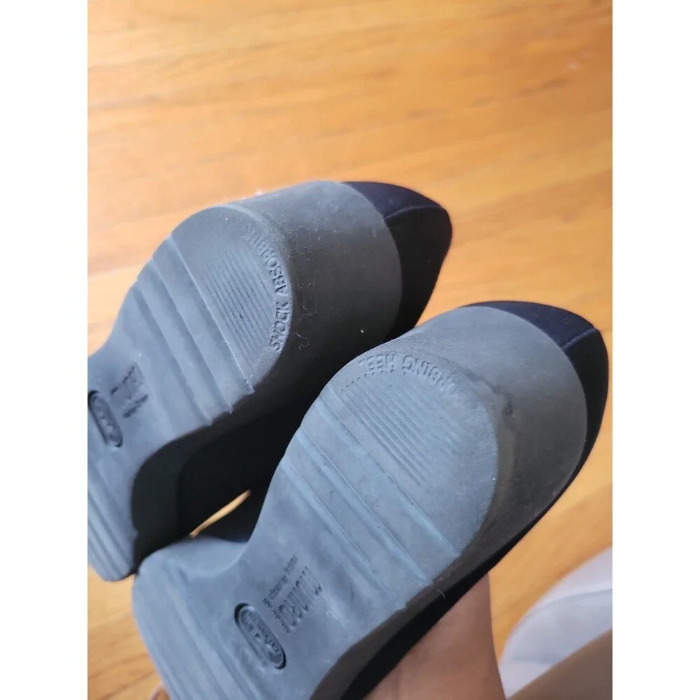 Munro Women's Black Canvas Slip On Platform Wedge Shoes 10  W